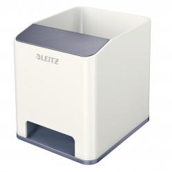 Cheap Stationery Supply of Leitz WOW Dual Colour Sound Pen Holder White/Grey 53631001 22572ES Office Statationery