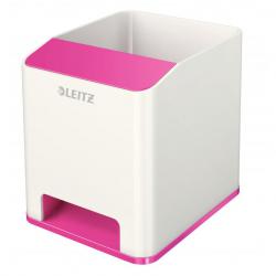 Cheap Stationery Supply of Leitz WOW Dual Colour Sound Pen Holder White/Pink 536310023 22579ES Office Statationery