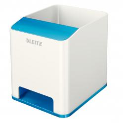 Cheap Stationery Supply of Leitz WOW Dual Colour Sound Pen Holder White/Blue 536310036 22586ES Office Statationery
