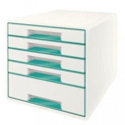 Cheap Stationery Supply of LeitzWOW Cube 5 drawer ICE BL Office Statationery