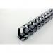 The photo shows a pack of 100 black ACCO Brands Binding Combs, each measuring 22mm and designed for A4 size documents. These GBC CombBind Binding Combs have a sleek and professional appearance, ready to be used for binding papers and presentations.