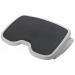The image shows two footrests and back supports from ACCO Brands, specifically the Kensington SoleMate Foot Rest. The product is adjustable and comes in a sleek grey and black color. The image showcases the ergonomic design and functionality of the footrests and back supports.