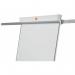 In the photo, there is a sleek and modern looking flipchart easel with a tripod base. The frame is made of silver metal and has extension arms for added stability. On top of the easel, there is a large magnetic pad with clean, white pages. The size of the pad is 685x1000mm, perfect for presentations and brainstorming sessions. The brand, ACCO Brands, is displayed on the top of the easel. It appears to be a professional and high-quality tool for organizing and sharing ideas.