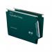 The image shows a pack of 25 green polypropylene lateral suspension files from ACCO Brands. Each file has 30mm width and foolscap size, with the brand name Rexel Crystalfile Extra 330 printed on it.