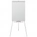 This picture showcases a sleek and modern silver flipchart easel, designed by ACCO Brands. The tripod base provides stability, while the magnetic surface allows for easy attachment of notes and charts. The flipchart pad measures 680x680mm, providing plenty of space for brainstorming and presentations. The Nobo Classic Nano Clean surface ensures crisp writing and erasing, making it perfect for use in any professional setting.