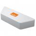 The picture shows a white, rectangular magnetic eraser designed specifically for use on a whiteboard. The eraser is made by ACCO Brands and is part of their Drywipe Accessories line. The surface of the eraser is smooth and sleek, and the color is a bright, clean white. The design is simple and modern, with no visible branding or logos. The eraser is placed on a whiteboard, suggesting its intended use. The background is neutral and free of distractions, allowing the eraser to be the main focus of the image. Overall, the picture portrays a professional and efficient tool for keeping whiteboards clean and clear.