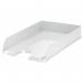 This image portrays a sleek and modern white letter tray designed by ACCO Brands. The tray is specifically made to hold A4 sized documents in a portrait orientation and is part of the Rexel Choices collection. Its clean and minimalistic design adds a touch of sophistication to any workspace.