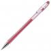 This picture showcases a pack of 12 Pilot G-107 Gel Rollerball Pens in a vibrant red color. The pen features a 0.7mm tip and produces a precise 0.39mm line. The smooth and consistent gel ink makes writing effortless. Perfect for all your writing needs.