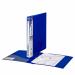 The photograph shows a set of 10 Snopake Superline Ring Binders in Electra Blue, each with 2 O-shaped rings and a capacity of 15mm. These A4 size binders have a sleek, modern design and are perfect for organizing and storing documents.