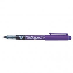 Cheap Stationery Supply of V Sign Liquid Ink Pen Violet Pack of 12 Office Statationery