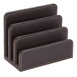 Cheap Stationery Supply of Faux Leather Letter Holder Brown Office Statationery