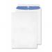 This photograph features a stack of pristine, white Blake C4 envelopes. Each envelope measures 324x229mm and is made of smooth, 120gsm paper. The sleek, peel and seal closure adds a touch of sophistication to these premium envelopes.