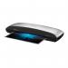 The Fellowes Spectra A3 Laminator BlackGrey 5738401 36432FE is a sleek and modern laminating machine. It has a black and grey color scheme with the Fellowes logo prominently displayed. The machine has a sturdy build and is compact in size. It can laminate A3-sized documents with ease. The user interface features buttons and indicator lights for easy operation. The laminator is ready to use and waiting for its next task.
