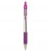 The image shows a pack of 12 Zebra Z-Grip Retractable Ballpoint Pens in vibrant violet color. The pens have a 1.0mm tip and feature the iconic Zebra stripe design on the pen barrel. The pens have a retractable mechanism and are made with high-quality materials for a comfortable writing experience.