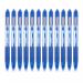 In the photograph, there are twelve Zebra Pen Ballpoint Pens in the Z-Grip Smooth retractable style. Each pen has a 1.0mm tip and is a bright blue color. The pens are neatly packed in a package, and the packaging includes the brand name Zebra and the product name Z-Grip Smooth Rectractable Ballpoint Pen. The pens have a sleek and modern design, featuring a comfortable grip for smooth writing. The blue color gives the pens a bold and professional look.