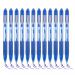 In this picture, we see a set of 12 Zebra Z-Grip Smooth Retractable Ballpoint Pens in blue. Each pen has a 1.0mm tip and is adorned with the iconic Zebra logo. The pens have a sleek and modern design, with a smooth retractable mechanism for easy use. The vibrant blue color adds a pop of color to any writing task.