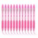 The photo features a vibrant pack of 12 Zebra Pen Ballpoint Pens, complete with their signature Z-Grip design and smooth retractable ballpoint tip. The pens are a delightful shade of pink, adding a pop of color to any workspace.