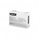 The photo shows a pack of 5000 Fellowes 266 half strip staples, with the brand name and product name clearly visible on the packaging. The staples themselves are shiny and silver, neatly organized in rows within the clear plastic box. The pack is opened, allowing a glimpse of the staples inside. The background is a plain, neutral color, highlighting the staples as the main focus of the photo.