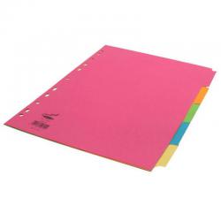 Cheap Stationery Supply of Concord Divider 5 Part A4 160gsm Board Bright Assorted Colours 50699 39309CC Office Statationery