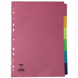 Cheap Stationery Supply of Concord Divider 6 Part A4 160gsm Board Bright Assorted Colours 39323CC Office Statationery