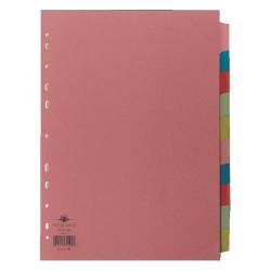 Cheap Stationery Supply of Concord Divider 10 Part A4 160gsm Board Pastel Assorted Colours 39344CC Office Statationery