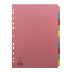 Cheap Stationery Supply of Concord Divider 10 Part A4 (2x5 Colours) 160gsm Board Pastel Assorted Colours 39463CC Office Statationery