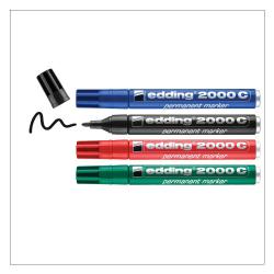 Cheap Stationery Supply of Edding 2000C Permanent Marker Bullet Tip 1.5-3mm Line Assorted Colours (Pack 4) 40713ED Office Statationery