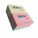 The image shows a pack of 12 ValueX Stickn Sticky Notes in pastel colors. Each note measures 76x127mm and contains 100 sheets. The notes are part of the Re-Move Products line, featuring the signature ValueX Post-it design.