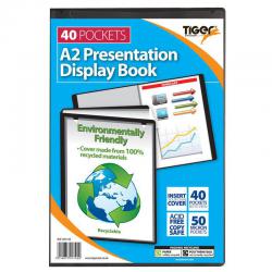 Cheap Stationery Supply of Tiger A2 Presentation Display Book 40 Pocket Black 42610TG Office Statationery