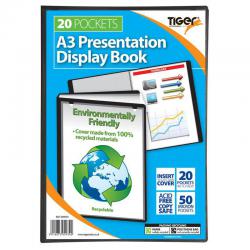 Cheap Stationery Supply of Tiger A3 Presentation Display Book 20 Pocket Black 42624TG Office Statationery