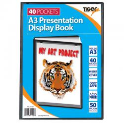 Cheap Stationery Supply of Tiger A3 Presentation Display Book 40 Pocket Black 42631TG Office Statationery