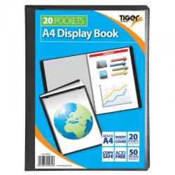 Cheap Stationery Supply of Tiger A4 Presentation Display Book 20 Pocket Black 42645TG Office Statationery