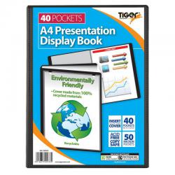 Cheap Stationery Supply of Tiger A4 Presentation Display Book 40 Pocket Black 42652TG Office Statationery