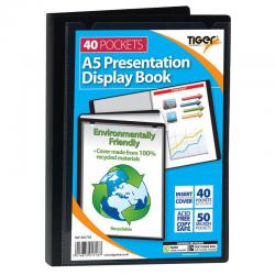Cheap Stationery Supply of Tiger A5 Presentation Display Book 40 Pocket Black 42666TG Office Statationery