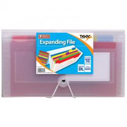 Cheap Stationery Supply of Tiger Rainbow Expanding File Polypropylene DL 7 Part Clear 42778TG Office Statationery