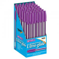 Cheap Stationery Supply of Tiger Ballpoint Pen Purple (Pack 50) 42799TG Office Statationery
