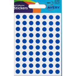 Cheap Stationery Supply of Avery Coloured Label Round 8mm Diameter Blue (Pack 10 x 560 Labels) 32-304 43334AV Office Statationery