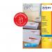 This product is a pack of white address labels from Avery UK, with 14 labels per sheet and a total of 350 labels in the pack. The labels are designed for inkjet printers and each label measures 99.1x38.1mm. This pack is labeled as J8163-25 and 43607AV.