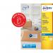 This photo features a stack of Avery UK address labels, specifically the Avery Inkjet Address Label size 99x93mm. Each sheet contains 6 labels and the entire pack includes 600 white labels. The product number is J8166-100 43642AV.