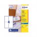 In the picture, there are four Avery UK address labels on one A4 sheet. The labels are white and have a size of 99.1x139mm. The pack contains 100 labels, and the model number is J8169-25 43691AV. Overall, the labels have a clean and professional look.