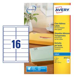 Cheap Stationery Supply of Avery Inkjet Address Label 99x34mm 16 Per A4 Sheet Clear (Pack 400 Labels) J8562-25 43747AV Office Statationery