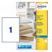 The Avery Inkjet Address Label is clear and measures 210x297mm, with 1 label per A4 sheet. This pack contains 25 labels, perfect for organizing and labeling items in your home or office. The labels feature the Avery UK Inkjet Labels logo.