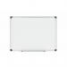 A sleek, modern whiteboard with a durable magnetic surface and an aluminum frame. It measures 600x450mm and is designed by Bi-Silque for Bi-Office Maya. Perfect for any office or classroom setting.