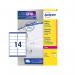 Avery Laser Address Label 99.1x38.1mm 14 Per A4 Sheet White (Pack 560 Labels) L7163-40 44188AV