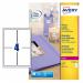 This image features clean and glossy Avery UK laser labels, with four labels per A4 sheet. The labels measure 139x99mm and are a crisp, pure white color. The pack contains 160 labels, all with a professional and sleek appearance.