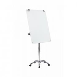 Cheap Stationery Supply of Bi-Office Mobile Glass Flipchart Easel 700x1000mm Magnetic Silver 45648BS Office Statationery