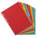 This image shows a set of Exacompta Dividers & Indexes, specifically the Forever Recycled Divider 10 Part A4. Made of sturdy 220gsm card, these dividers come in vibrant assorted colors, adding a pop of color to any filing system. The 10 parts provide ample space for organizing and separating documents. The environmentally-friendly Forever Recycled material is highlighted in this image, showcasing the products commitment to sustainability. Use these dividers to easily section off and categorize important papers.