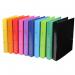 This image features a stack of Exacomptas colorful Iderama ring binders, each with a sturdy paper board construction and two O-rings. The A4 size and 30mm rings make it perfect for organizing documents, papers, and more. This pack includes 10 assorted colors.