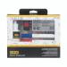 This image features a Bi-Silque drywipe board accessory kit by Bi-Office. The kit includes magnetic pieces such as markers, erasers, and clips. The set is perfect for organizing and enhancing presentations or notes on any magnetic board.