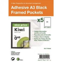 Cheap Stationery Supply of A3 Adhesive Display Frm Mag Pack of 5 Bk Office Statationery